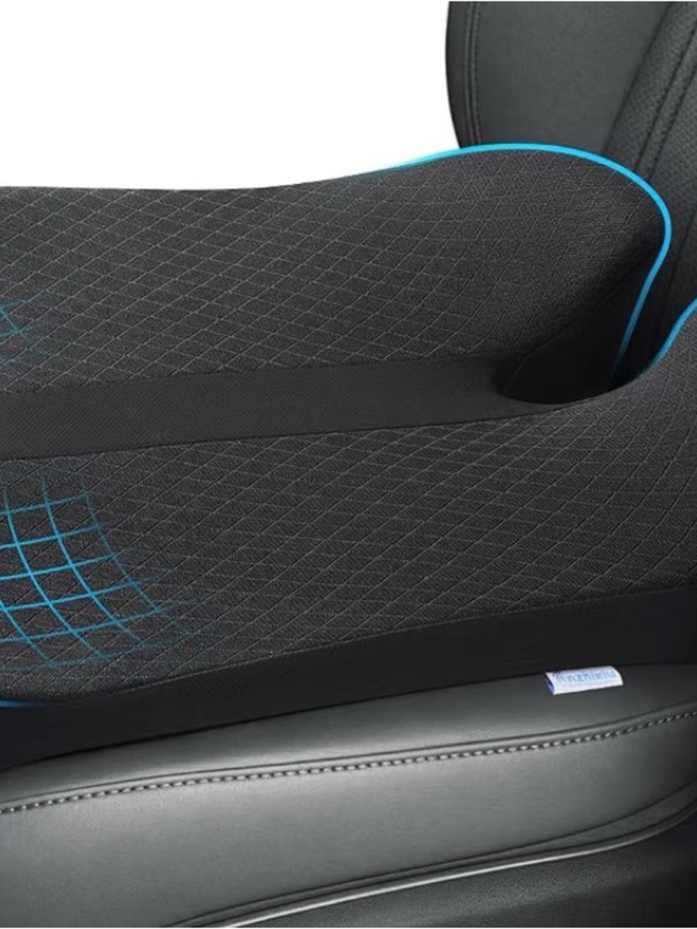 Black and Teal Car Seat Cushion